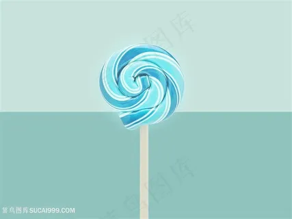 蓝色淡雅背景与棒棒糖 蓝色淡雅背景与棒棒糖