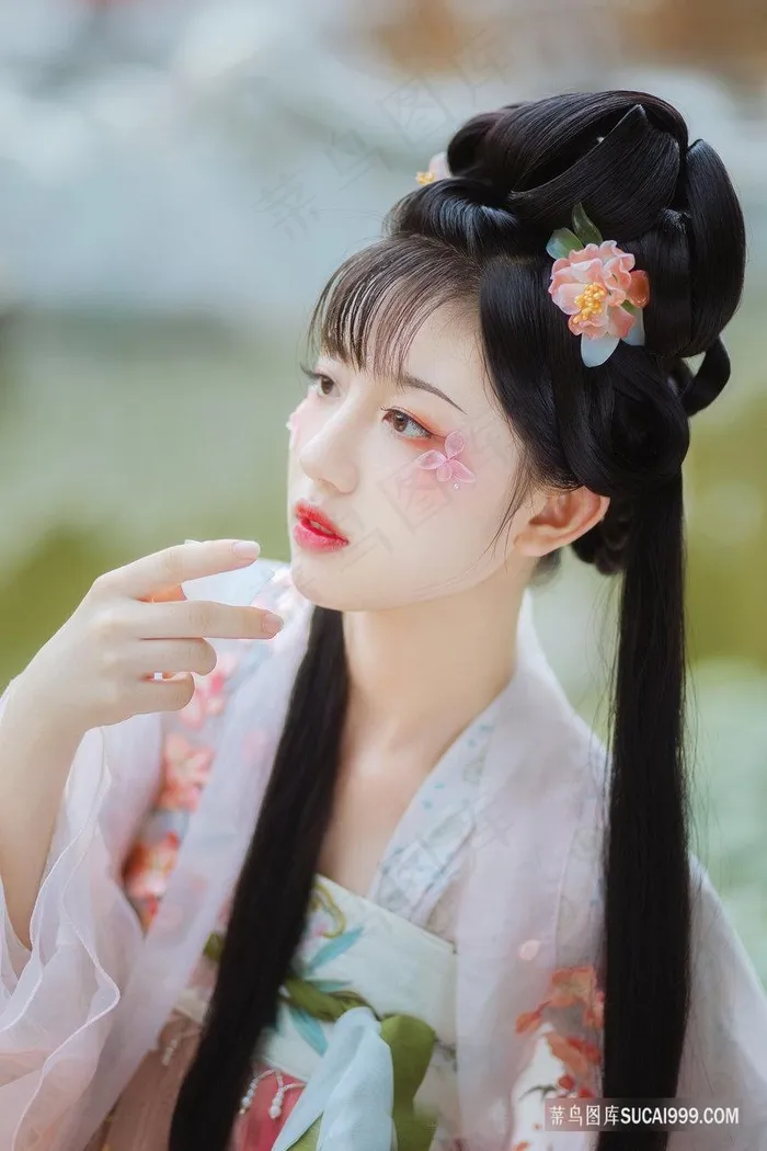微距写真古风少女图片
