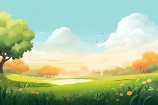 绿色清新户外草地背景