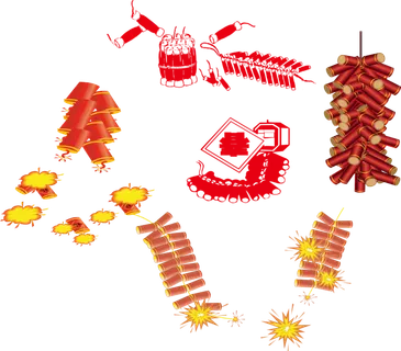 红色烟花爆竹免扣素材