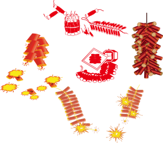 红色烟花爆竹免扣素材