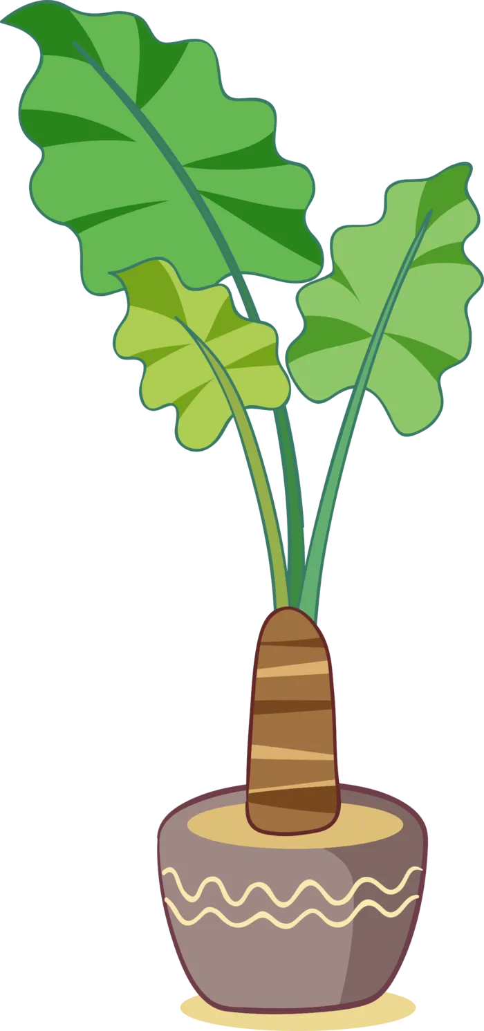 绿色盆景植物矢量手绘免扣透明素材