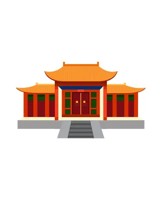 复古中国风国潮古建筑插画手绘高楼古塔AI素材亭子png免抠图