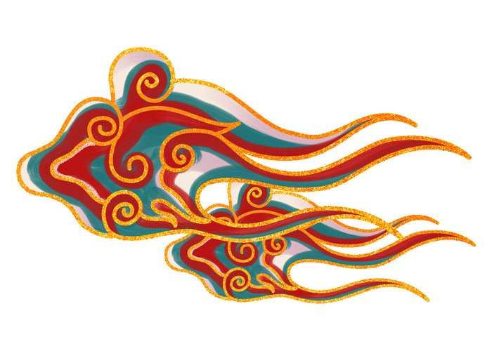 中国风中式国潮敦煌云纹祥云插画图案云朵云彩元素PSDAI设计素材