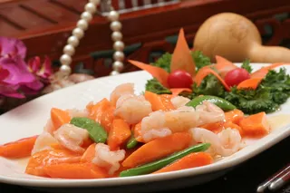 木瓜蜜豆炒虾球