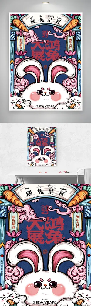 传统2023兔年宣传图片