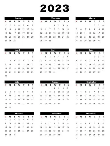 2023 年日历 PNG免抠(749x995)