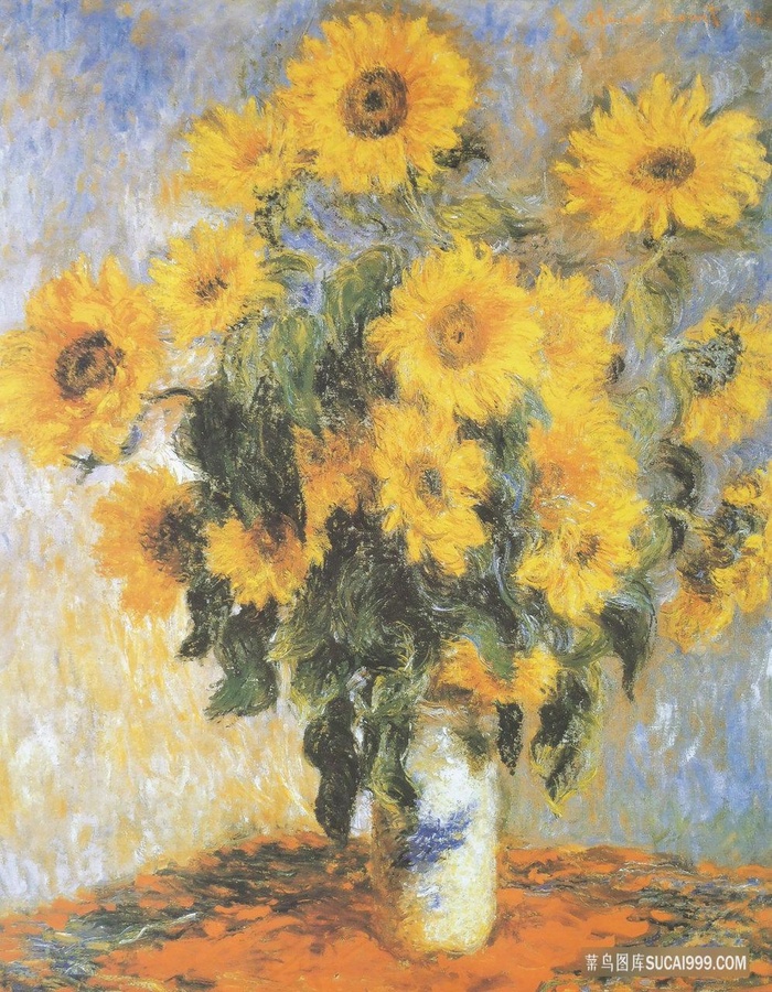 唯美菊花花瓶油画