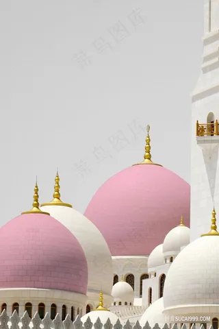 唯美粉色城堡艺术插画