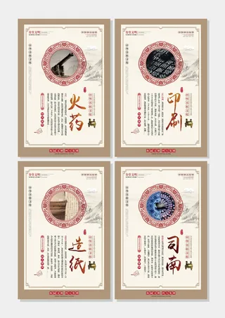 中国风四大发明海报