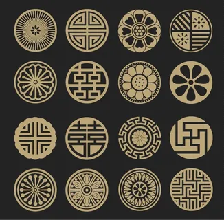 中式古典纹样免抠传统装饰花纹素材