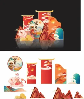新年拍照打卡点堆头美陈 新年拍照打卡点堆头美陈