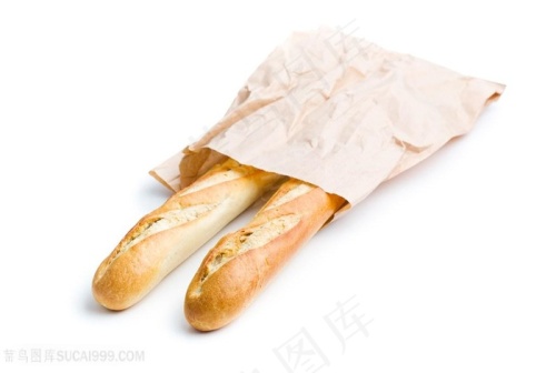 美味的法式面包白底可抠图素材