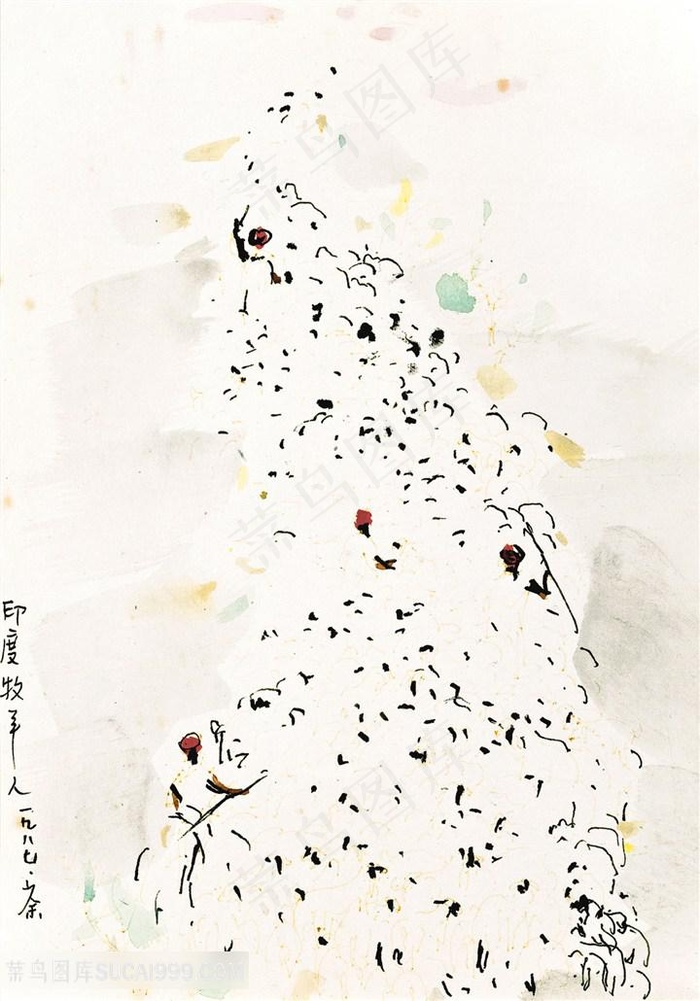 吴冠中手绘水墨简约艺术挂画