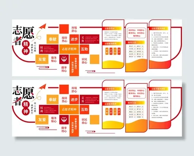 社区志愿者精神形象文化墙
