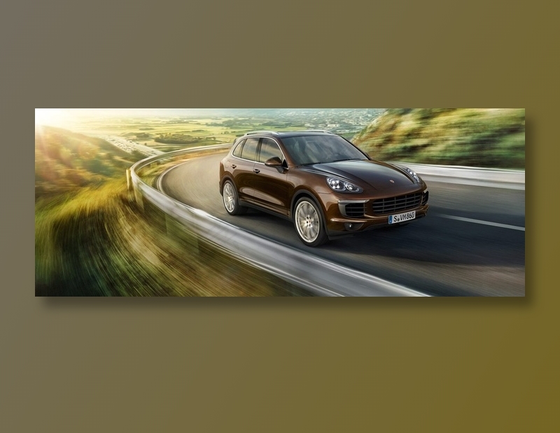 保时捷卡宴盘山路色摄影图