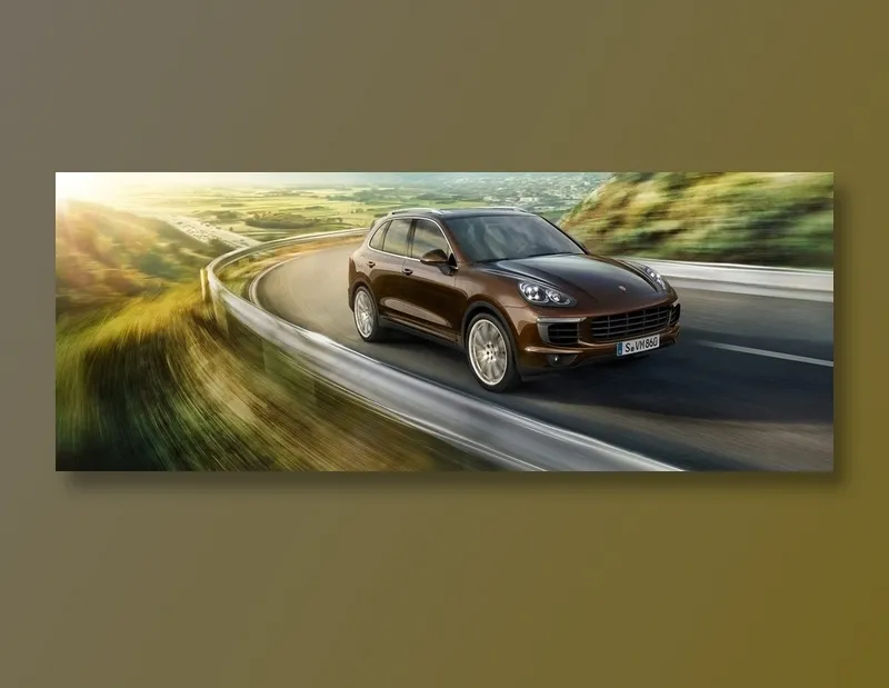 保时捷卡宴盘山路色摄影图