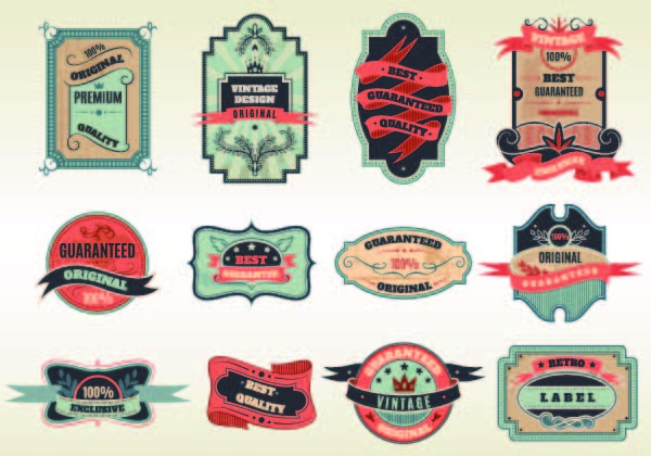 免抠标签设计矢量