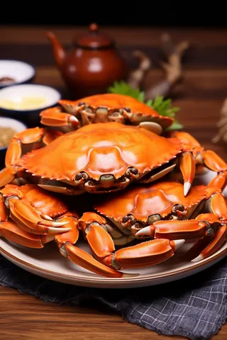 螃蟹秋季美食摄影图 