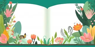 书本植物绿色背景