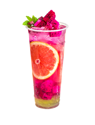 奶茶照片拍摄果汁西柚火龙果水果茶