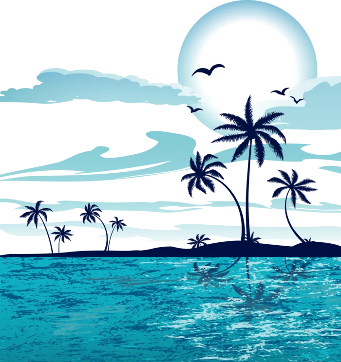 海洋树木蓝天