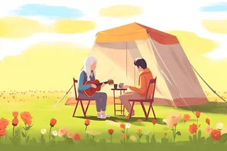 夏日户外露营背景