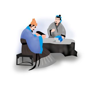 古代书塾教书插画