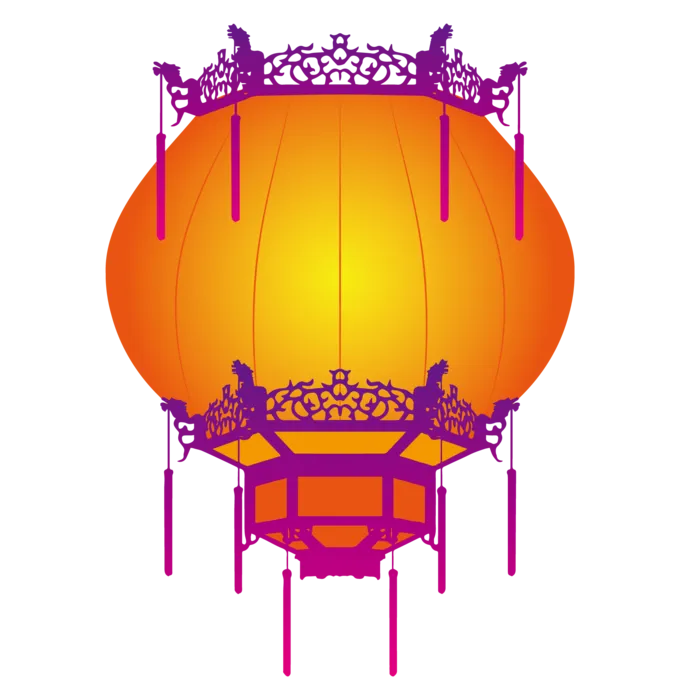 卡通手绘灯笼中秋节元宵节花灯新年海报元素PNG免扣PS素材