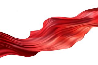 红色丝绸飘带免抠