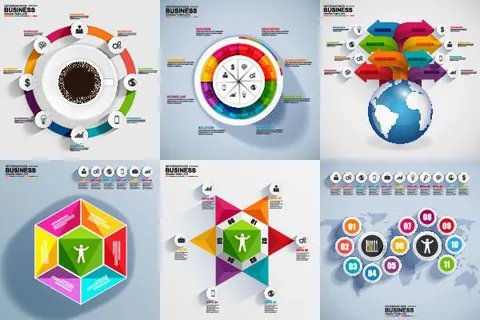 ppt素材3d数据图表模板可视化图形统计标签矢量图标模型ai源文件