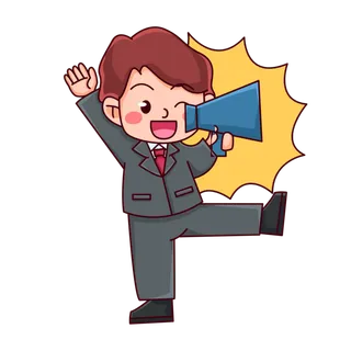 手绘可爱招聘招商人物元素插画