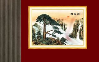 迎客松背景墙