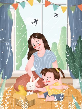 母亲节 母亲节插画 母亲节宣传