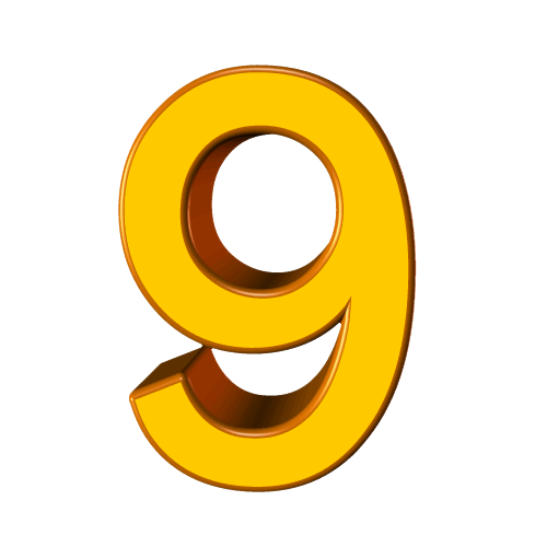 立体数字9金色促销