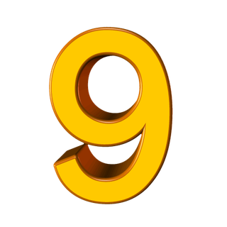 立体数字9金色促销