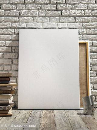 靠墙的空白装饰画广告展板设计