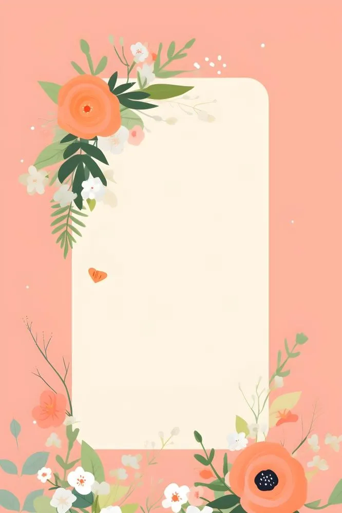 简约扁平鲜花可爱背景(2400x3600)