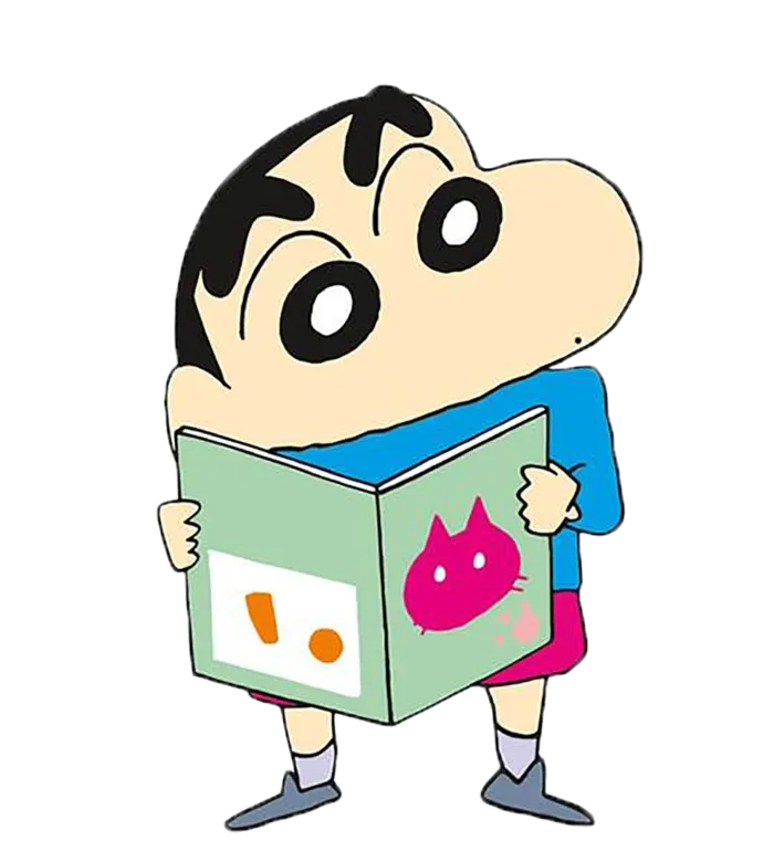 蜡笔小新看书卡通
