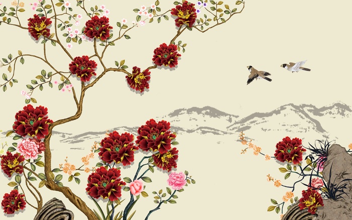 新中式背景墙 新