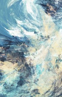 抽象水彩蓝色艺术插画