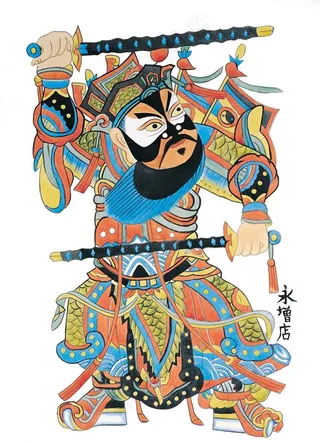 民俗绘画门神图片
