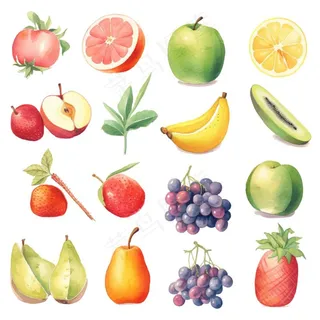 水果种类素材卡通插画免抠