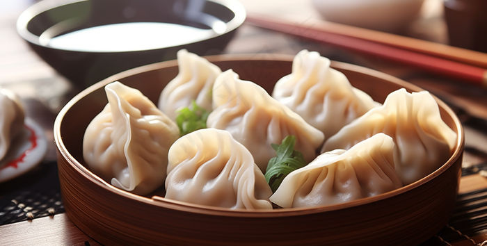 立冬吃饺子美食摄影图(4368x2208)
