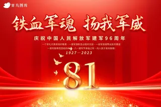 八一建军节喜庆红色海报