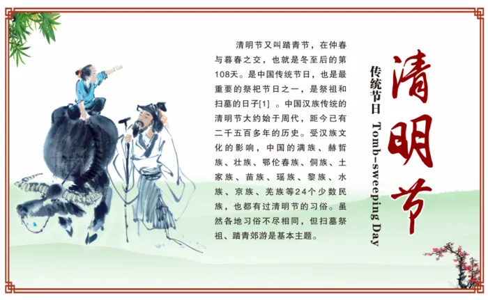 中国八大传统节日之清明cdr矢量模版下载