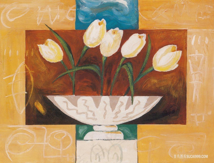 唯美植物花卉艺术插画