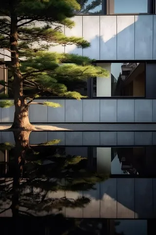 建筑园林树枝背景