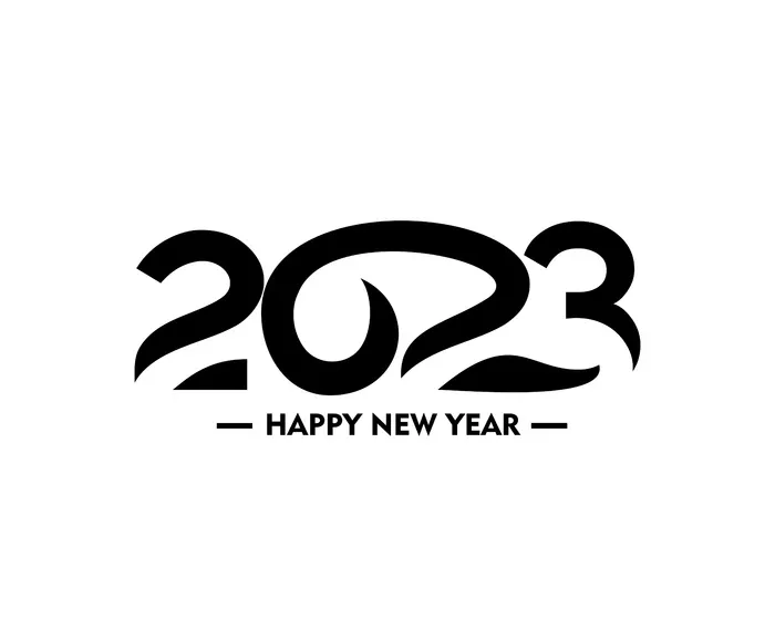 兔年2023黑色数字挂画eps,ai矢量模版下载