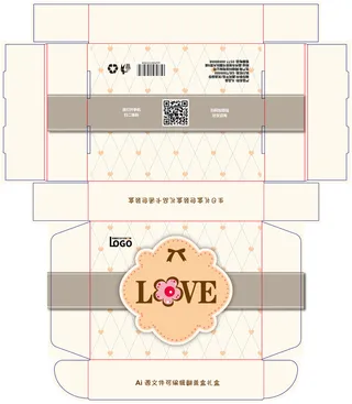 包装盒礼品翻盖盒展开刀板图